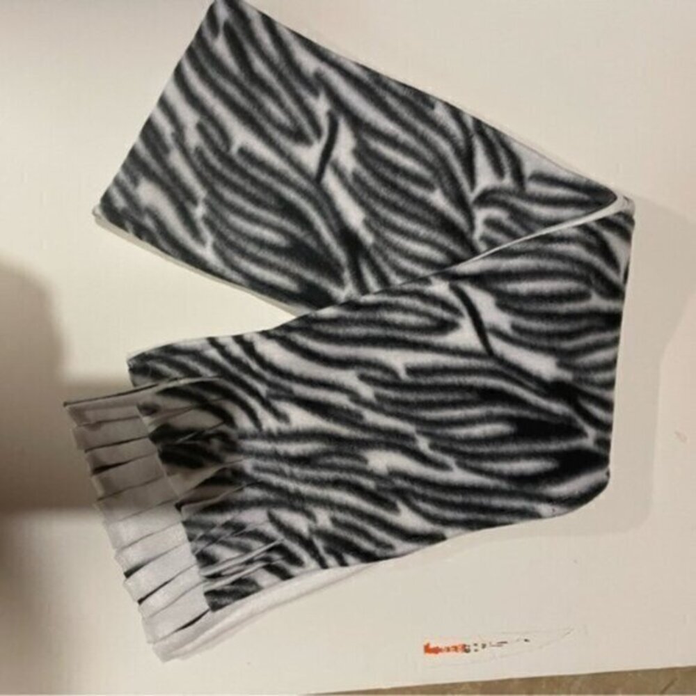 Zebra Print Black and White Scarf